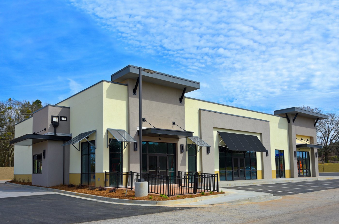 Newly built commercial retail storefront